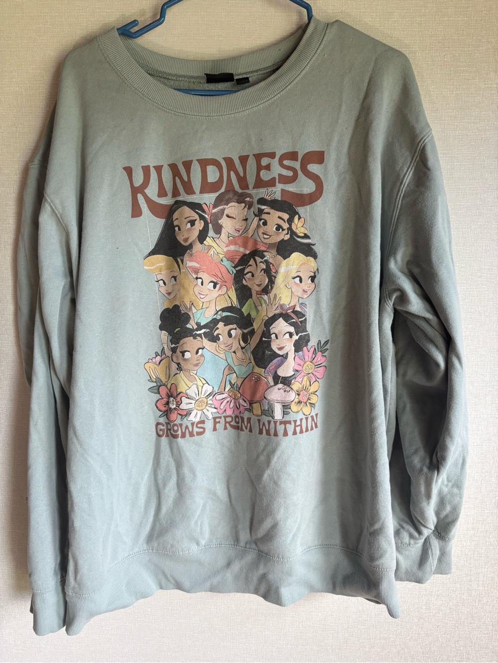 Disney Women's Light Blue 'Kindness Grows From Within' Graphic Sweater - Picture 3 of 5